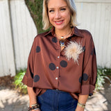 Polka Dot Shirt - Brown