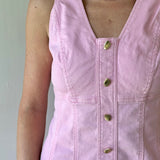 Washed Cotton Twill Mini Dress - Strawberry Milk