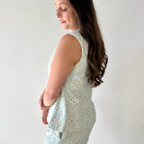 Embroidered Gingham Vest &  Shorts Set