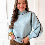 Accent Knit top - Light Blue