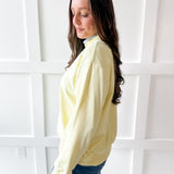 Contrast Mock Sweater- Yellow/Blue