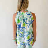 Tropcial Print Ruffled Top & Short Set