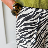 Animal Print Wide Leg - Cream/Grey