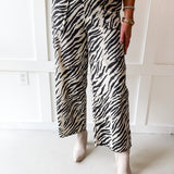 Animal Print Wide Leg - Cream/Grey