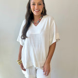 Linen Collared Shirt - Ivory
