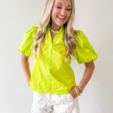Bubble Sleeve Solid Top