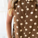 Polka Dot Mini Dress - Mocha Mouse