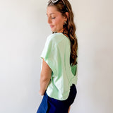 Cotton Slub Open Back Top