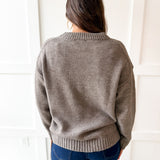 Argyle Design Knit Top- Grey Brown