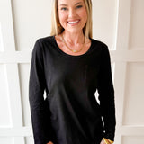 Cotton Slub Pocket Tee -Black