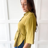Pull Waist Utility Shirt - Olive