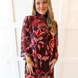 Multi Print Sheer Midi Dress