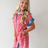 Floral Pattern Button Down Dress