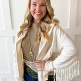Western Fringe Jacket - Bone