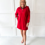 P.Cill Zip Long Sleeve Dress - Red