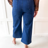 Denim High Rise Patch Pants