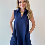 P. Cill Butter Modal Tennis Dress - Navy