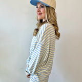 Oversized Stripe Top & Short Set - Blue