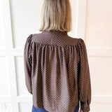 Polka Dot Puff Sleeve Jacket