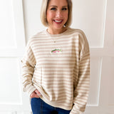 Striped Fish Sweater - Taupe/Sand