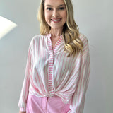 Stripe Mix Top with Twist
