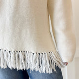 Fringe Hem Sweater - Ivory