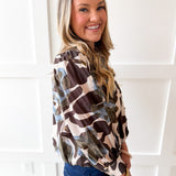 Floral Print Top - Ecru