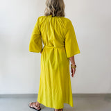 Woven Printed Maxi Dress - Mustard Multi
