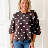 Polka Dot Knit Sweater