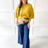 3/4 Sleeve Knit Top - Dijon