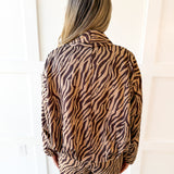 Zebra Print Jacket - Taupe