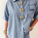 Light Wash Denim Top