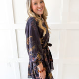 Floral Print Self Tie Dress - Coco Camel