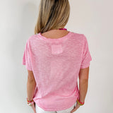Lightweight  Slub Knit Top - Pink