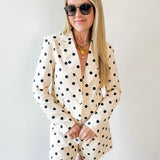 Polka Dot Linen Blazer & Shorts
