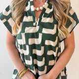 Geometric Tunic Mini Dress - Green