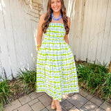 Shirred Detail Midi Dress