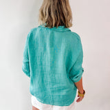 Button down Linen Top- Capri