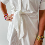 Tie Button Down Mini Dress