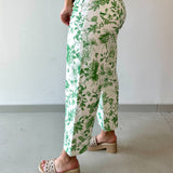 Floral print wide leg pants