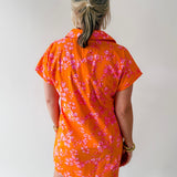 Floral Pattern V-neck Dress