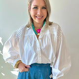 Tucked Detail Blouse - White