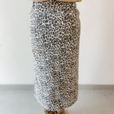 Animal Print Slit Skirt