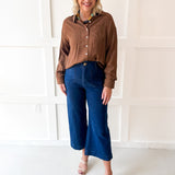 Denim High Rise Patch Pants