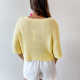 Boxy Knit Cardigan - Yellow