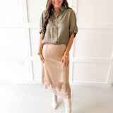 Balloon Sleeve Top- Olive