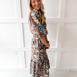 Puff Sleeve Stand Collar Dress
