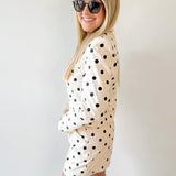 Polka Dot Linen Blazer & Shorts