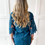 Lace Short Sleeve Mini Dress