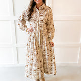 Equestrain Vintage Printed Dress